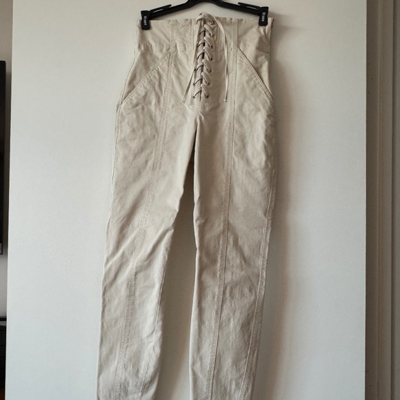 ALC Kyle Beige Or Cream Lace Up Pants - Picture 1 of 4